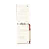 Mini bloc-notes en matériau recyclé, avec environ 70 feuilles/140 pages de papier crème ligné (70 g/m²) et couverture cartonnée avec fermeture élastique