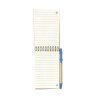 Mini bloc-notes en matériau recyclé, avec environ 70 feuilles/140 pages de papier crème ligné (70 g/m²) et couverture cartonnée avec fermeture élastique