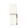 Mini bloc-notes en matériau recyclé, avec environ 70 feuilles/140 pages de papier crème ligné (70 g/m²) et couverture cartonnée avec fermeture élastique