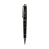 Stylo à écriture bleue avec incrustation en métal, système à cliquet rotatif et clip/embout, pointe et anneau en métal