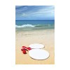 Ensemble de plage sportif : 2 raquettes en bois MDF avec poignées en plastique PP avec une petite balle en caoutchouc