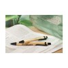 Stylo à bille à encre bleue ou noire avec corps en bambou et clip métallique