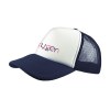Casquette de baseball avec visière en mousse, visière préformée, arrière en plastique et tissu maillé pour une ventilation optimale