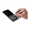 Stylo à encre bleue en aluminium avec embout/pointeur en caoutchouc pour écrans tactiles (comme iPhone/iPad), corps d'aspect métallique coloré mat et clip/bouton-poussoir en métal