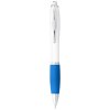 Stylo bille avec corps blanc et grip coloré Nash (encre bleue)