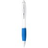 Stylo bille avec corps blanc et grip coloré Nash (encre bleue)