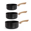 Set 3 casseroles aspect pierre et bois