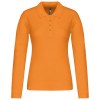 Polo piqué manches longues femme
