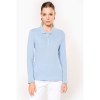 Polo piqué manches longues femme