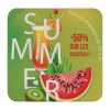 Sous-verre carre 9,3 cm s/cde