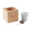 MENTA - Pot en bois avec graine