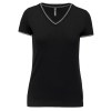 T-shirt maille piquée col V femme