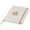 Carnet de notes blanc A5 Spectrum avec élastique de couleur