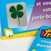Porte bonheur en carte - Trèfle à 4 feuilles séché