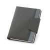RUSSEL. Couverture en PU et tissu polyester avec bloc-notes A5