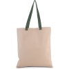 Sac shopping plat en toile avec poignées contrastées