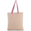 Sac shopping plat en toile avec poignées contrastées
