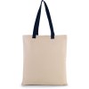 Sac shopping plat en toile avec poignées contrastées