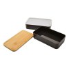 Bento 'Nagano', noir, avec couvercle en bambou