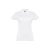 THC EVE WH. Polo manches courtes ceinturé pour femme en coton cardé
