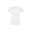 THC EVE WH. Polo manches courtes ceinturé pour femme en coton cardé