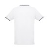 THC ROME WH. Polo en coton bicolore pour homme. Couleur blanche