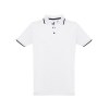 THC ROME WH. Polo en coton bicolore pour homme. Couleur blanche