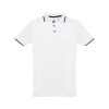 THC ROME WH. Polo en coton bicolore pour homme. Couleur blanche