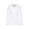 THC BERN WOMEN WH. Polo à manches longues pour femmes en coton cardé