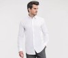 Men's long sleeve tailored contrast herringbone shirt