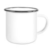 Mug Émaillé blanc, cerclage bleu