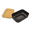 Bento 'Akita', noir, avec couvercle en bambou