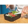 Bento 'Akita', noir, avec couvercle en bambou
