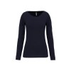 T-shirt col rond manches longues femme