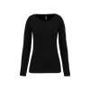 T-shirt col rond manches longues femme