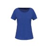 T-shirt Bio col à bords francs manches courtes femme