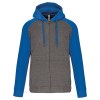Veste molleton zippée capuche bicolore unisexe