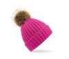 Bonnet grosse maille pop pom
