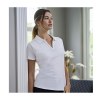 Polo stretch col v femme bio