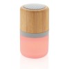 Enceinte 3W en bambou avec lumière d'ambiance