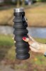 Bouteille en silicone pliable étanche avec couvercle