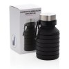 Bouteille en silicone pliable étanche avec couvercle