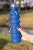 Bouteille en silicone pliable étanche avec couvercle