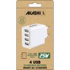 SHI - TURBO CHARGEUR SECTEUR 4 USB 5A - BLANC