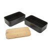 Bento 'Mihara', noir, avec couvercle en bambou