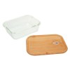 Bento en verre borosilicate 'Iwaki' avec couvercle en bambou