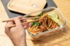 Bento en verre borosilicate 'Iwaki' avec couvercle en bambou