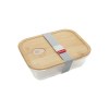 Bento en verre borosilicate 'Iwaki' avec couvercle en bambou