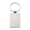 Porte-clés rectangulaire en métal poli et bambou