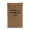 Porte-clés rectangulaire en métal poli et bambou